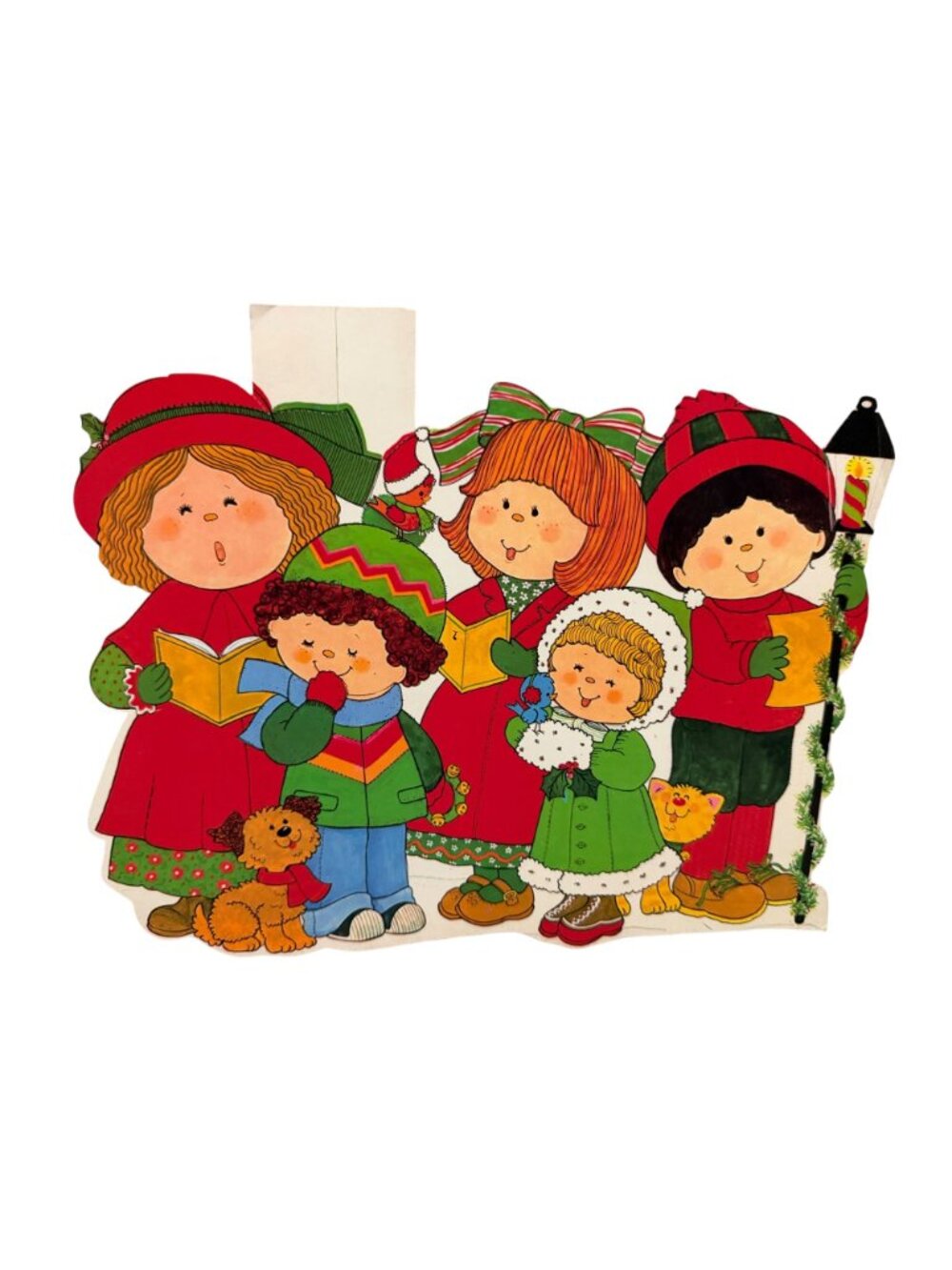 Vintage Eureka Double Sided Set of 2 Cut Outs Wall Decor Christmas Carolers - Picture 2 of 6